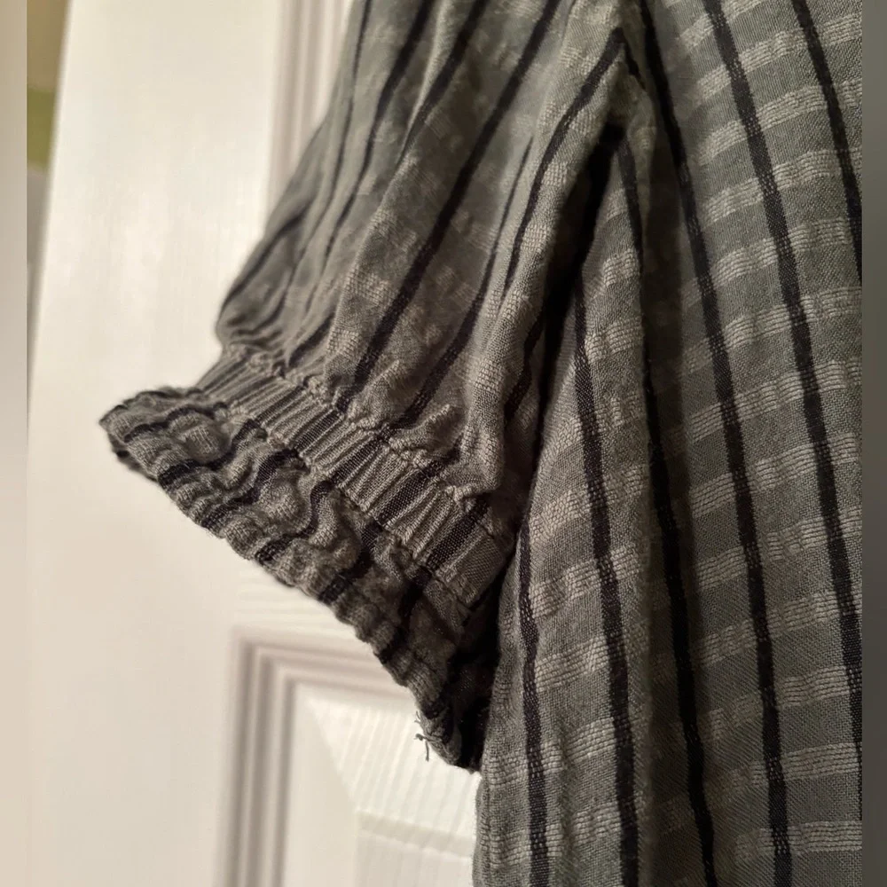 Anthropologie Cloth & Stone Puff Sleeve Linen Blend Button Down Top Size S EUC - Picture 4 of 10